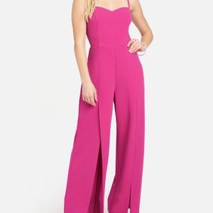 Fuchsia Open Leg Split Jumpsuit NWT